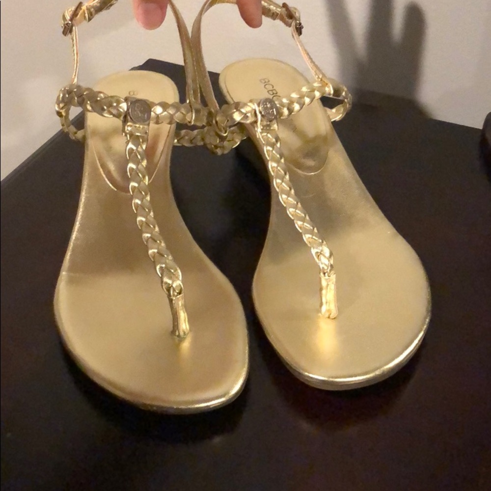 Bcbg sandals gold size 7